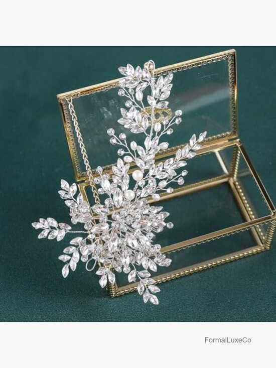 Rhinestone Crystal Wedding Hair Comb Pearl Bridal Headpiece Flexible main image 4